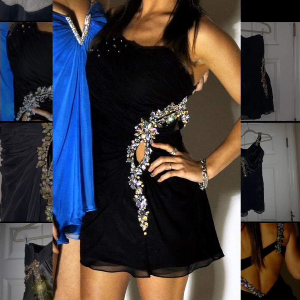 Black and rhinestone dress homecoming